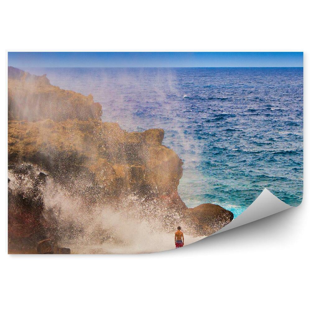 Fototapeta na ścianę skały ludzie ocean Hawaje niebo chmury