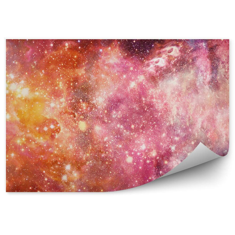 Fototapeta Pomarańczowo czerwona galaktyka gwiazdy niebo