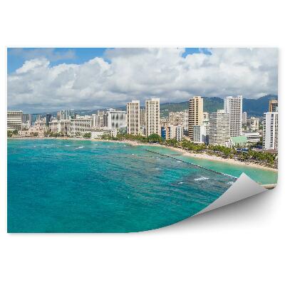 Fototapeta na ścianę wieżowce góry ocean niebo chmury