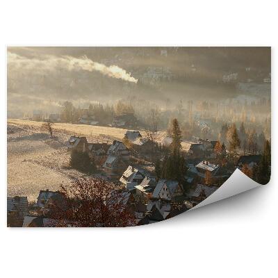 Okleina na ścianę panorama Zakopane góry śnieg zima Giewont domy