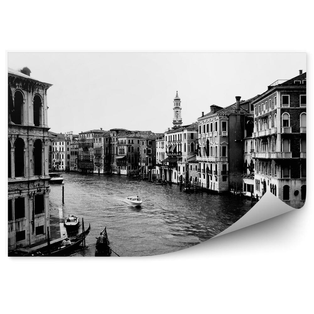 Fototapeta na ścianę czarno - białe budynki Wenecja gondole kanał Włochy
