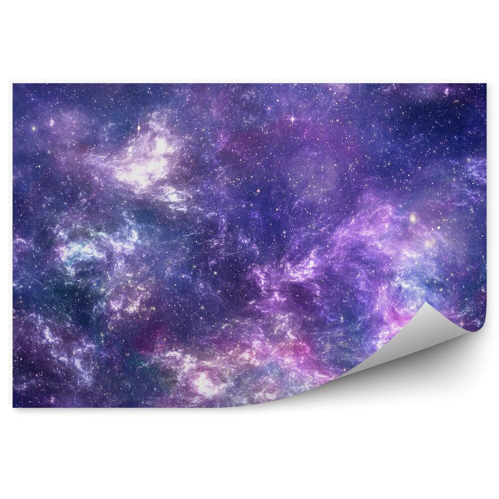 Fototapeta Fioletowo biała galaktyka nebula gwiazdy abstrakcja