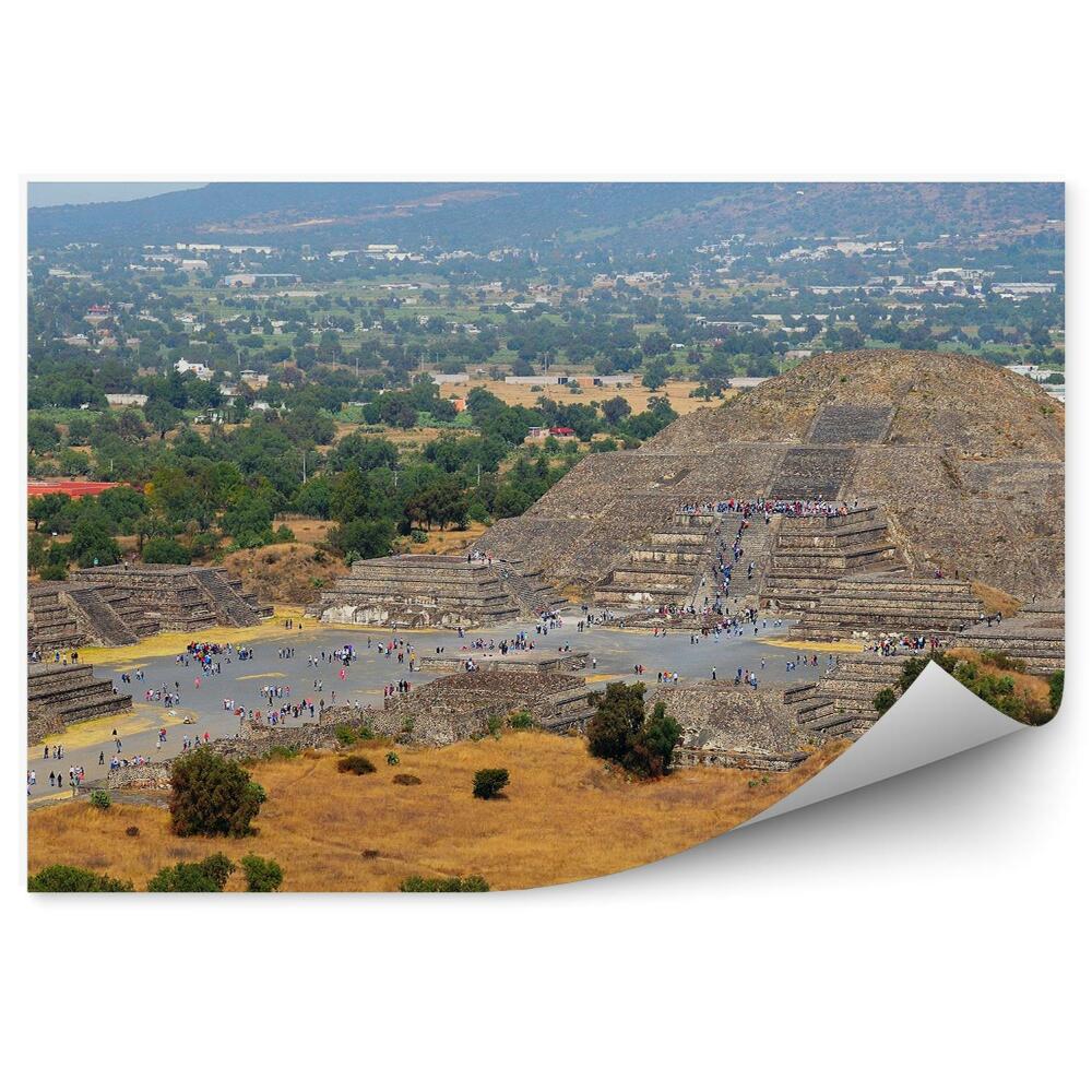 Okleina ścienna Piramidy meksyk miasto turyści krajobraz