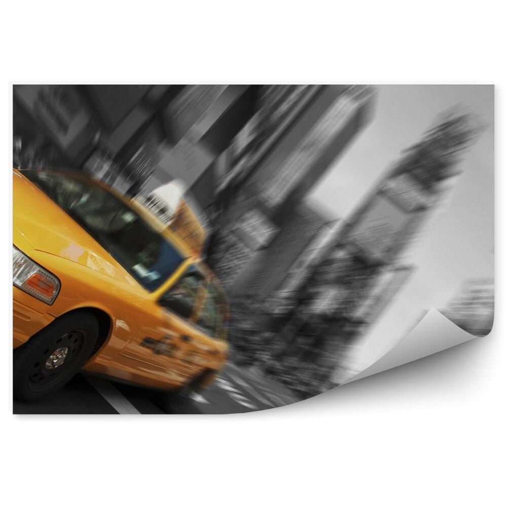 Fotopeta Nowy jork czarno-białe zdjęcie ruch żółta taksówka