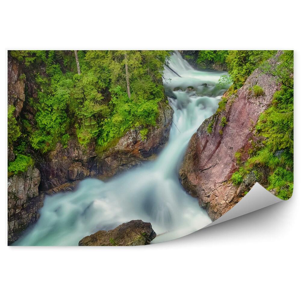 Fototapeta Wodospady woda skały drzewa