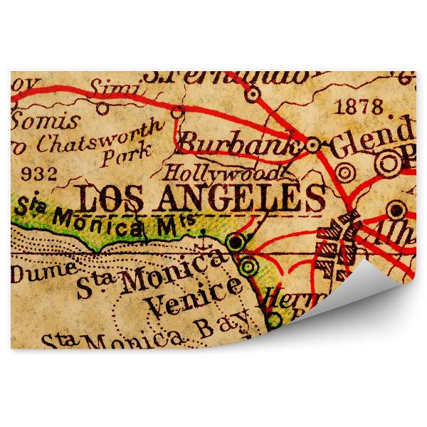 Fototapeta na ścianę Stara mapa los angeles