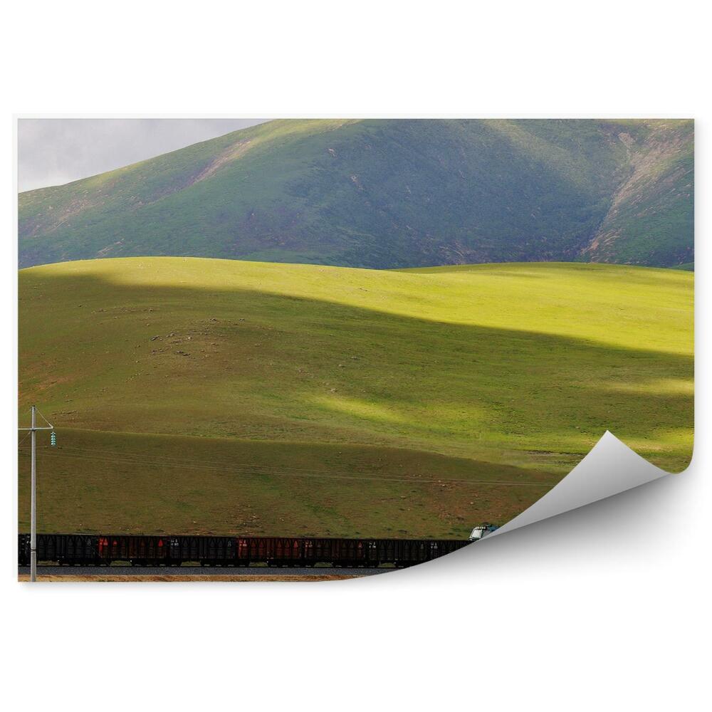 Okleina na ścianę Kolej tybetańska góry zieleń chmury