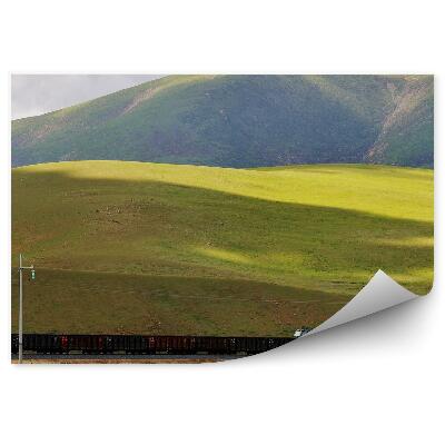 Okleina na ścianę Kolej tybetańska góry zieleń chmury