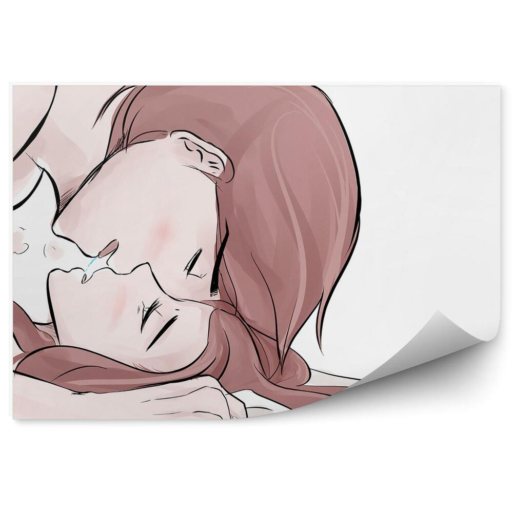 Fotopeta Rysunek para pocałunek ciała łóżko erotyczne