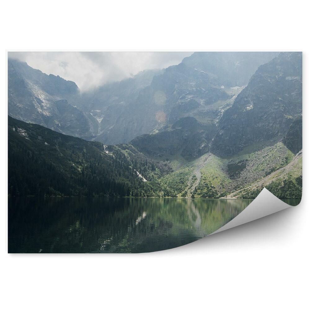 Okleina na ścianę Tatry góry jezioro mgła kamienie