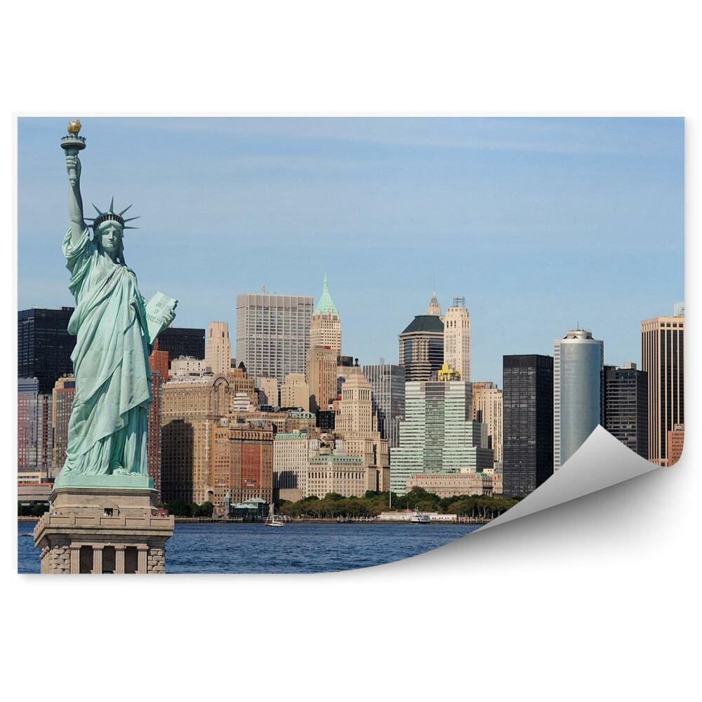 Fototapeta wieżowce Nowy Jork rzeka Statua Wolności
