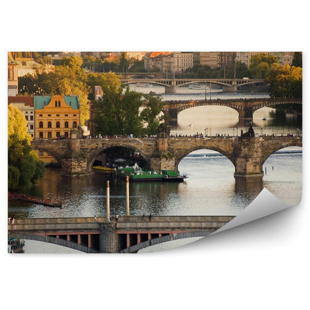 Fototapeta samoprzylepna Praga wełtawa mosty architektura budynki