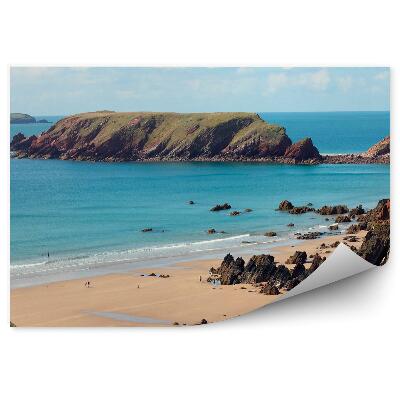 Fototapeta Marloes plaża anglia skały ocean niebo chmury