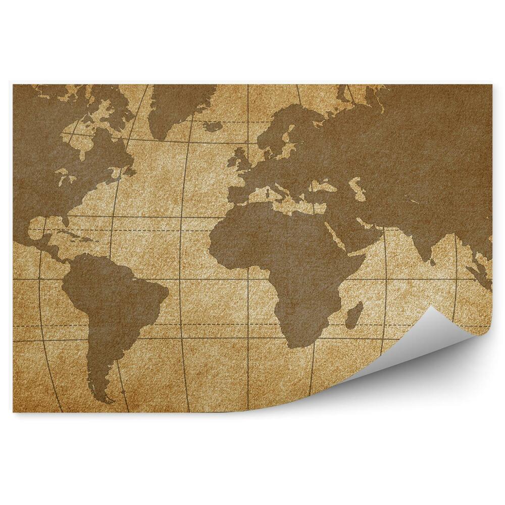 Fototapeta na ścianę Mapa świata stara kontynenty