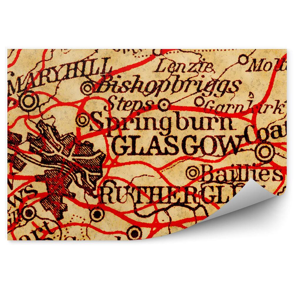 Fototapeta na ścianę Glasgow stara mapa