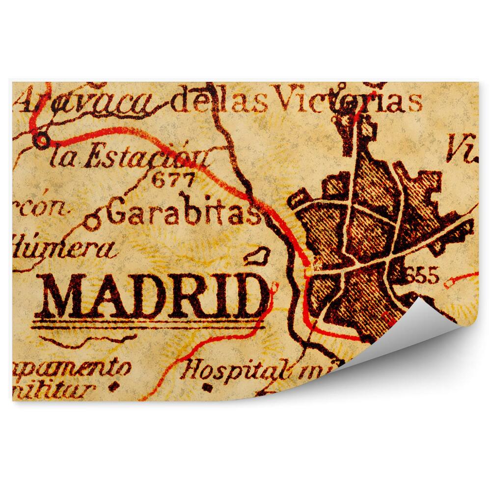 Fototapeta na ścianę Madryt stara mapa