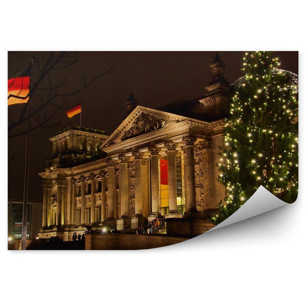 Fototapeta Parlament Rzeszy Berlin Boże Narodzenie flaga Niemcy