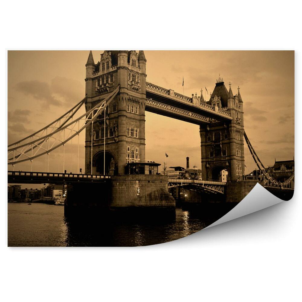 Okleina na ścianę Londyn sepia most tower bridge