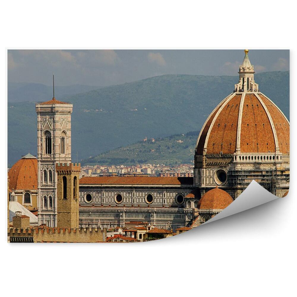 Fototapeta katedra Santa Maria del Fiore budynki plac Michała Anioła Florencja góry