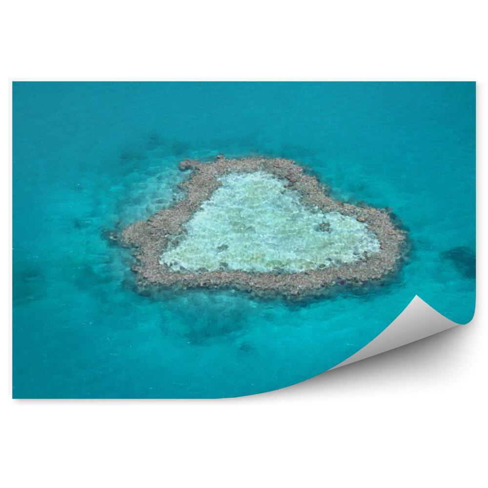 Fotopeta Rafa koralowa kształt serca błękitna woda