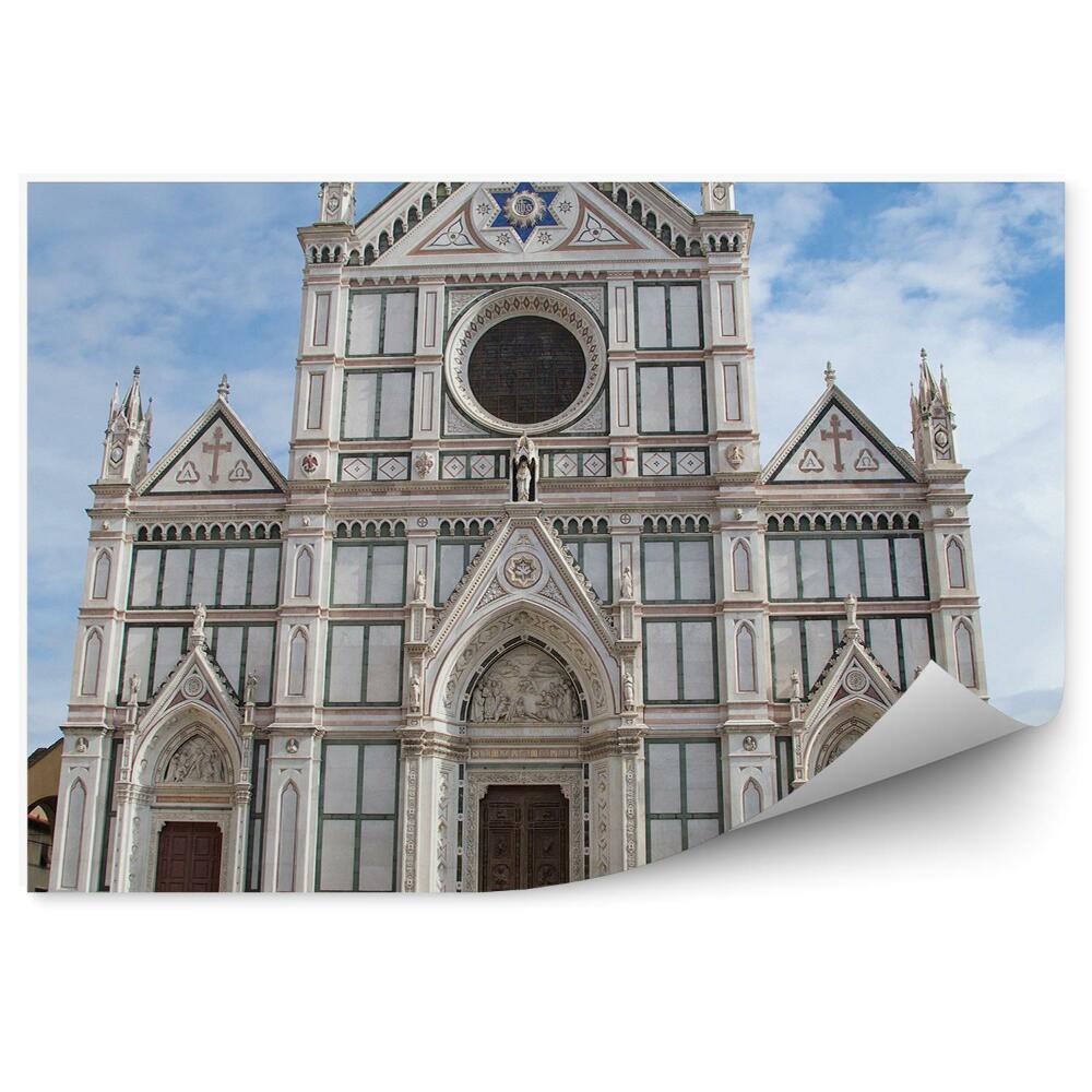 Fototapeta na ścianę kościół św. krzyża ludzie niebo chmury Florencja