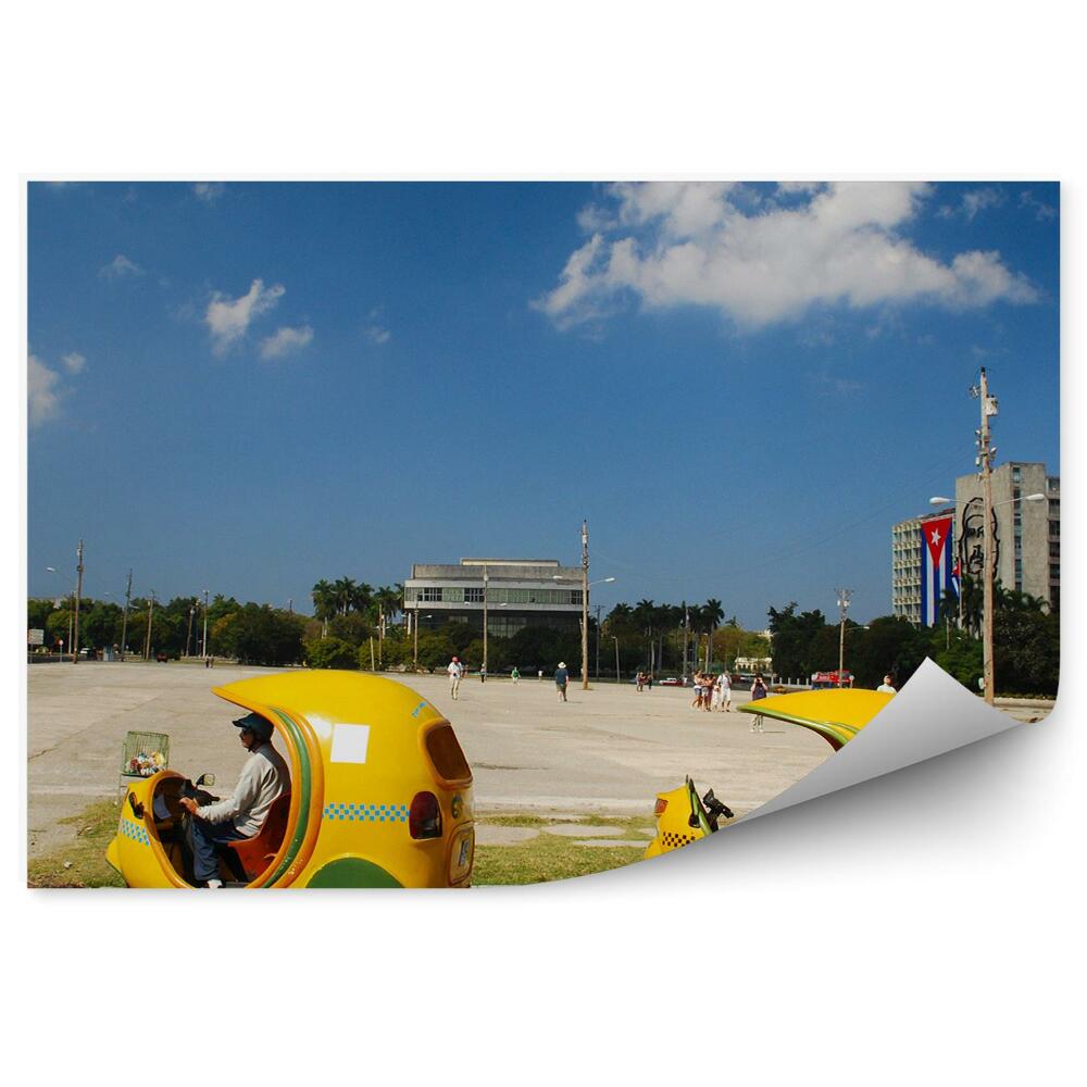 Fotopeta Kuba żółte taksówki pojazdy auta