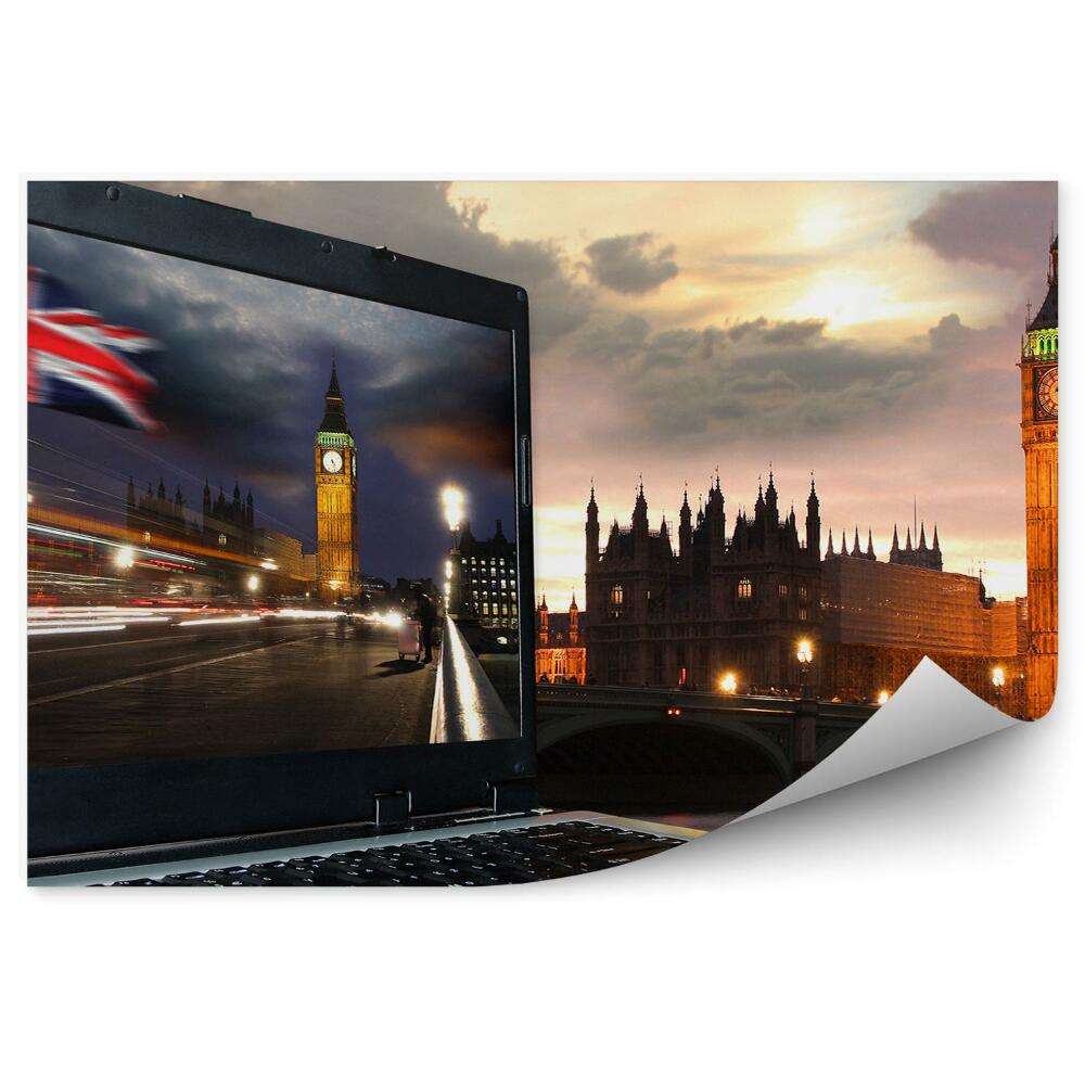 Fototapeta Uk londyn laptop zdjęcie chmury zachód słońca