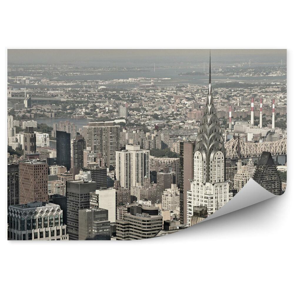 Fototapeta sepia wieżowce Manhattan rzeka Hudson Nowy Jork