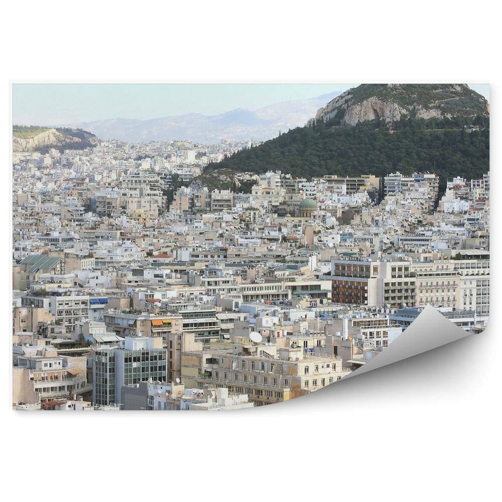 Okleina na ścianę panorama miasta Ateny Grecja budynki drzewa