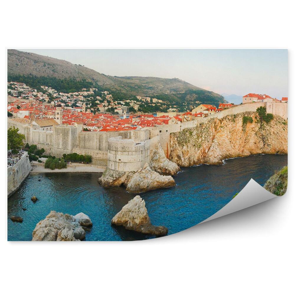 Fototapeta Chorwacja mury miasto wzgórze łodzie