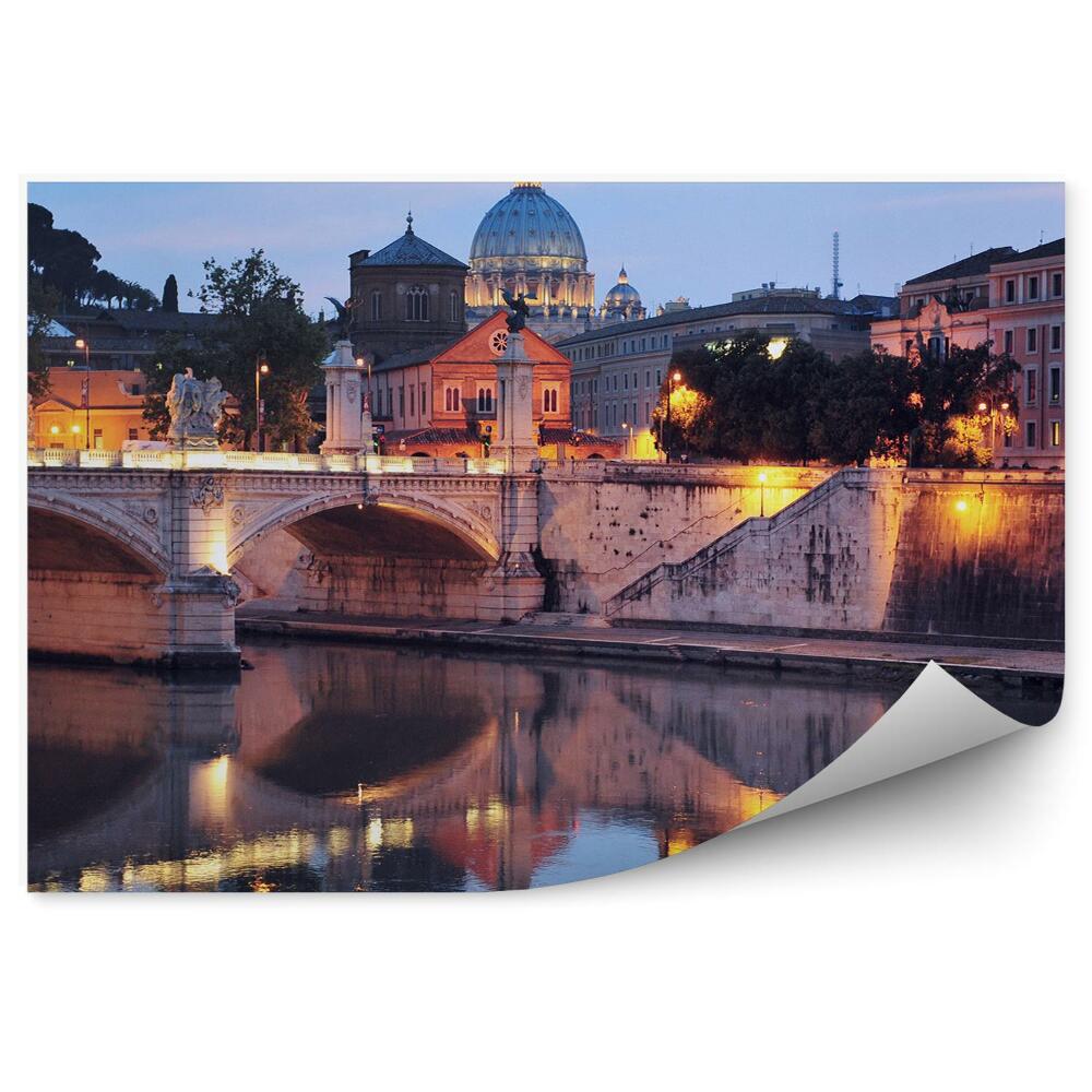 Fototapeta na ścianę Rzym budynki most drzewa rzeka niebo