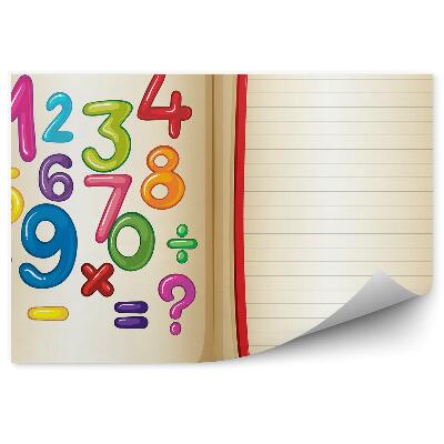 Okleina ścienna Zeszyt matematyka liczby cyferki dzieci szkoła