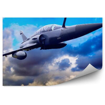 Fotopeta Wojskowy samolot niebo chmury