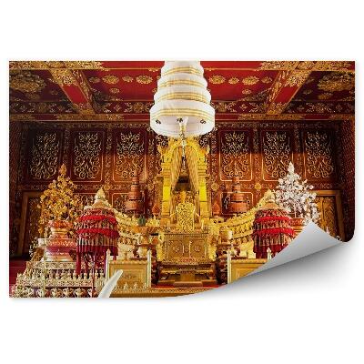 Okleina ścienna Wnętrze pałacu zdobienia złoto czerwień kultura