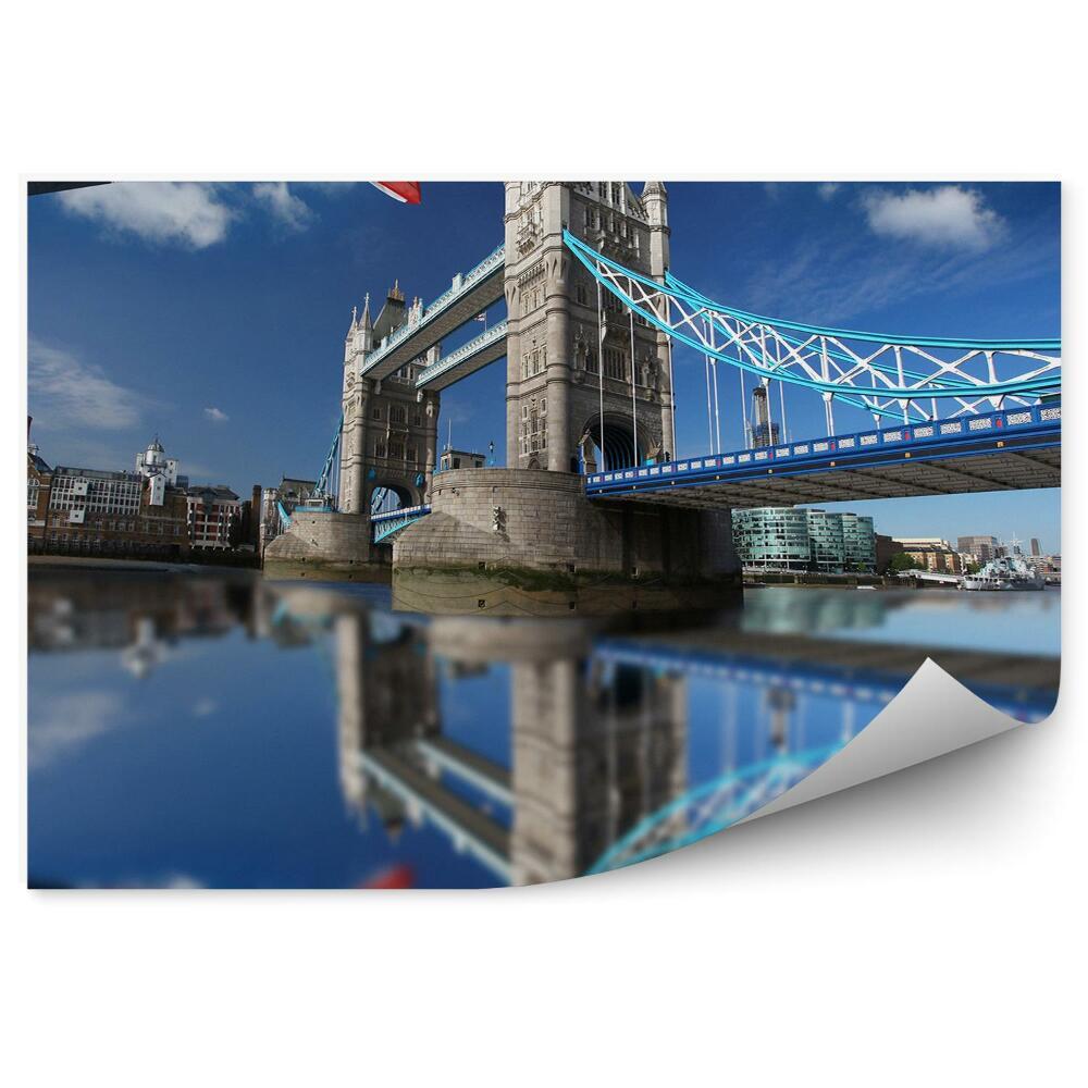 Fototapeta Tower bridge flaga londyn rzeka odbicie w wodzie