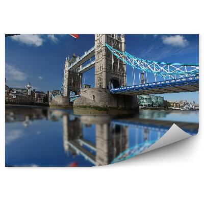 Fototapeta Tower bridge flaga londyn rzeka odbicie w wodzie