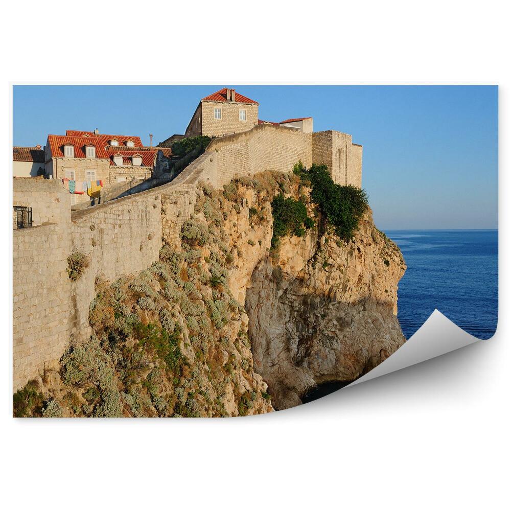 Okleina na ścianę budynki skały morze natura Chorwacja Dubrownik
