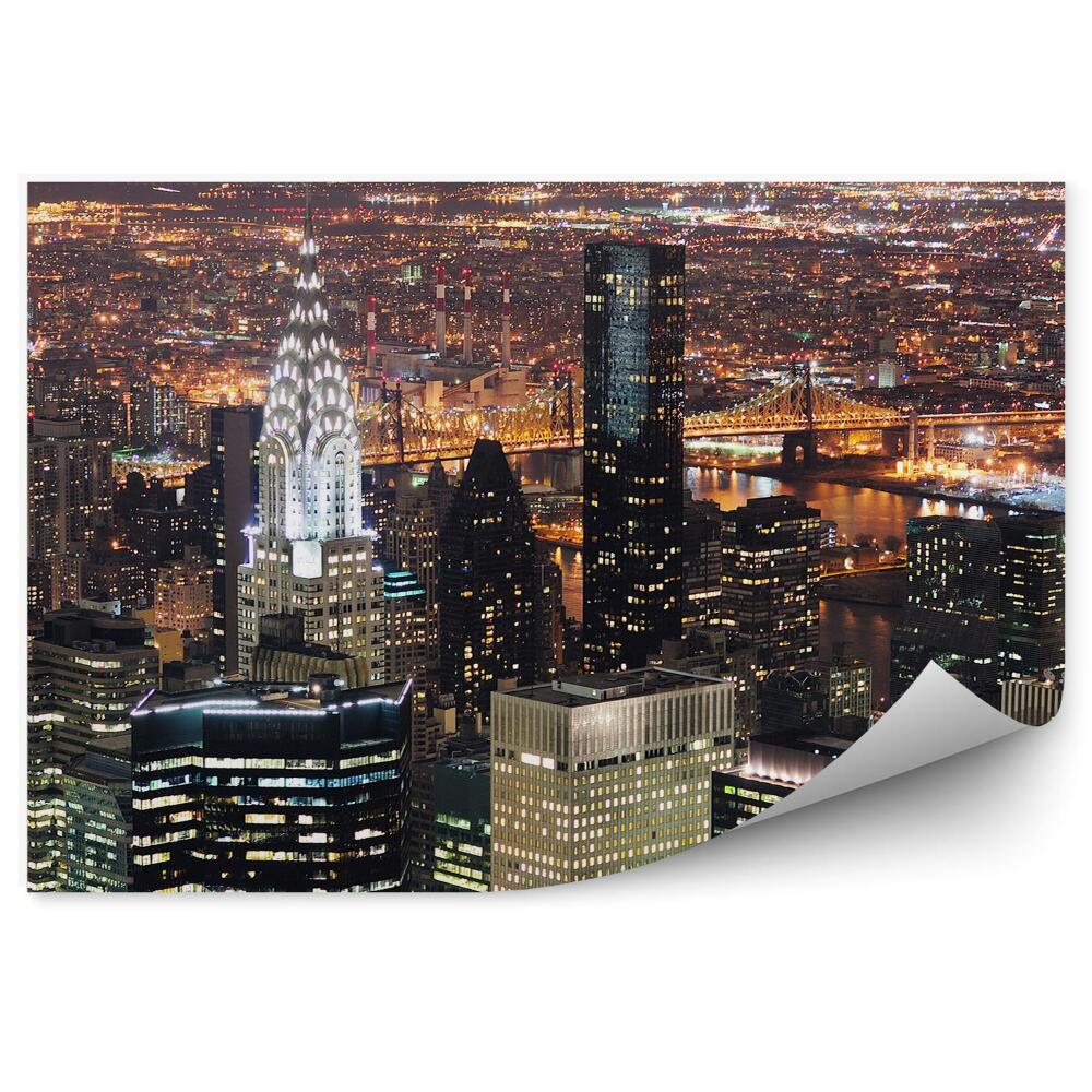 Fototapeta Manhattan wieżowce światła Nowy Jork
