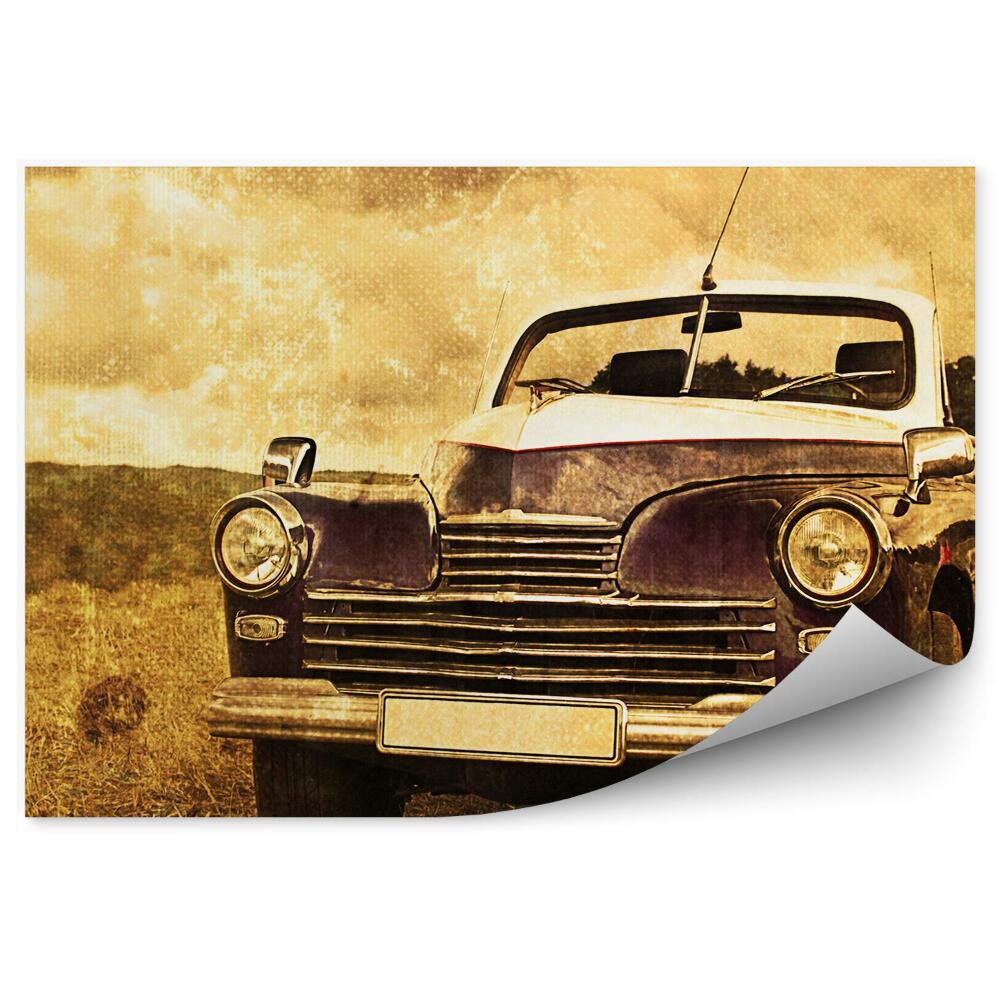 Fototapeta na ścianę Stary samochód na polu vintage