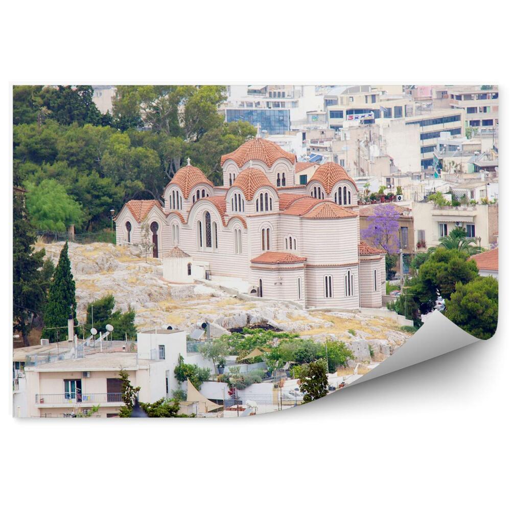 Okleina na ścianę panorama miasta Ateny Grecja drzewa