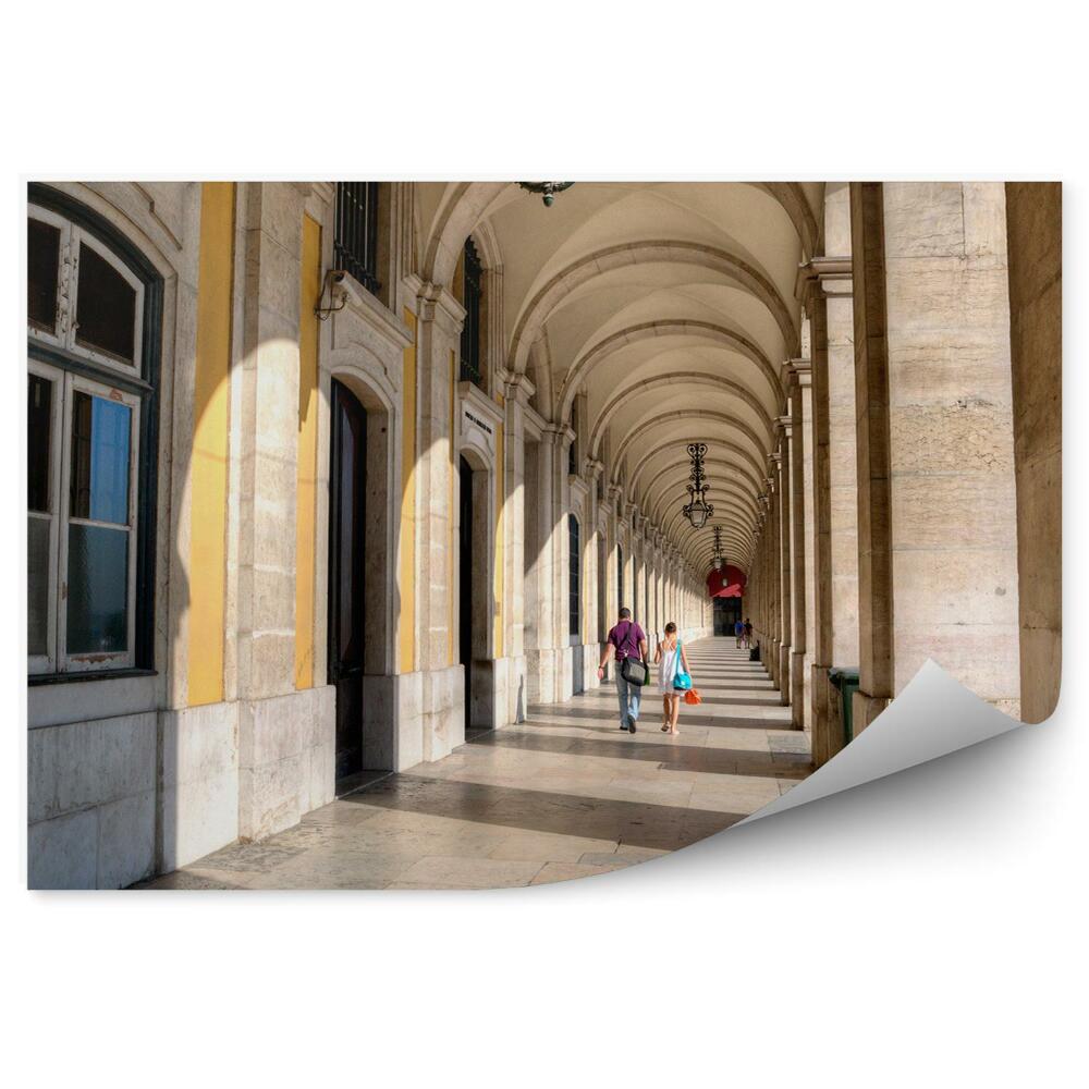 Okleina na ścianę Lizbona arkady kolumny miasto architektura