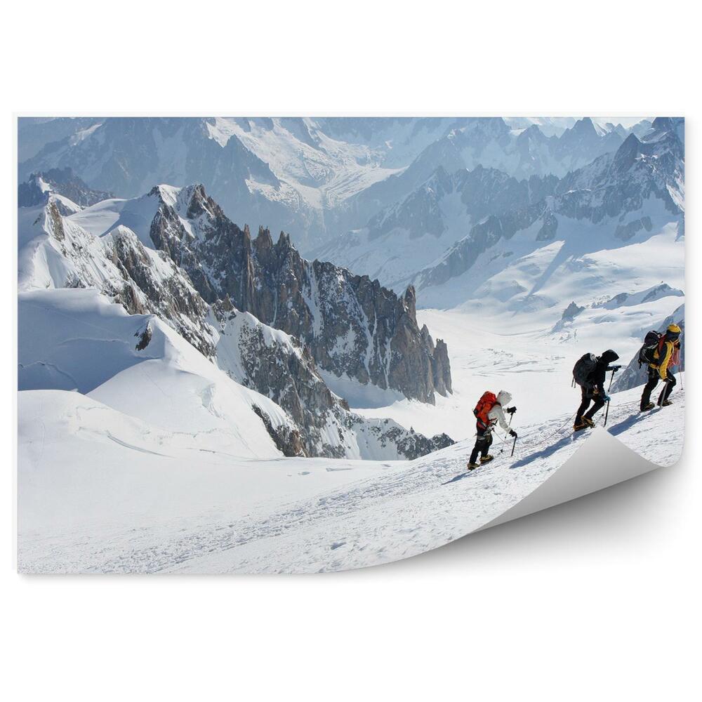 Okleina na ścianę Mont blanc góry zima śnieg alpiniści