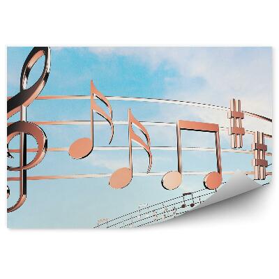 Fototapeta nuty klucz wiolinowy pięciolinia niebo chmury