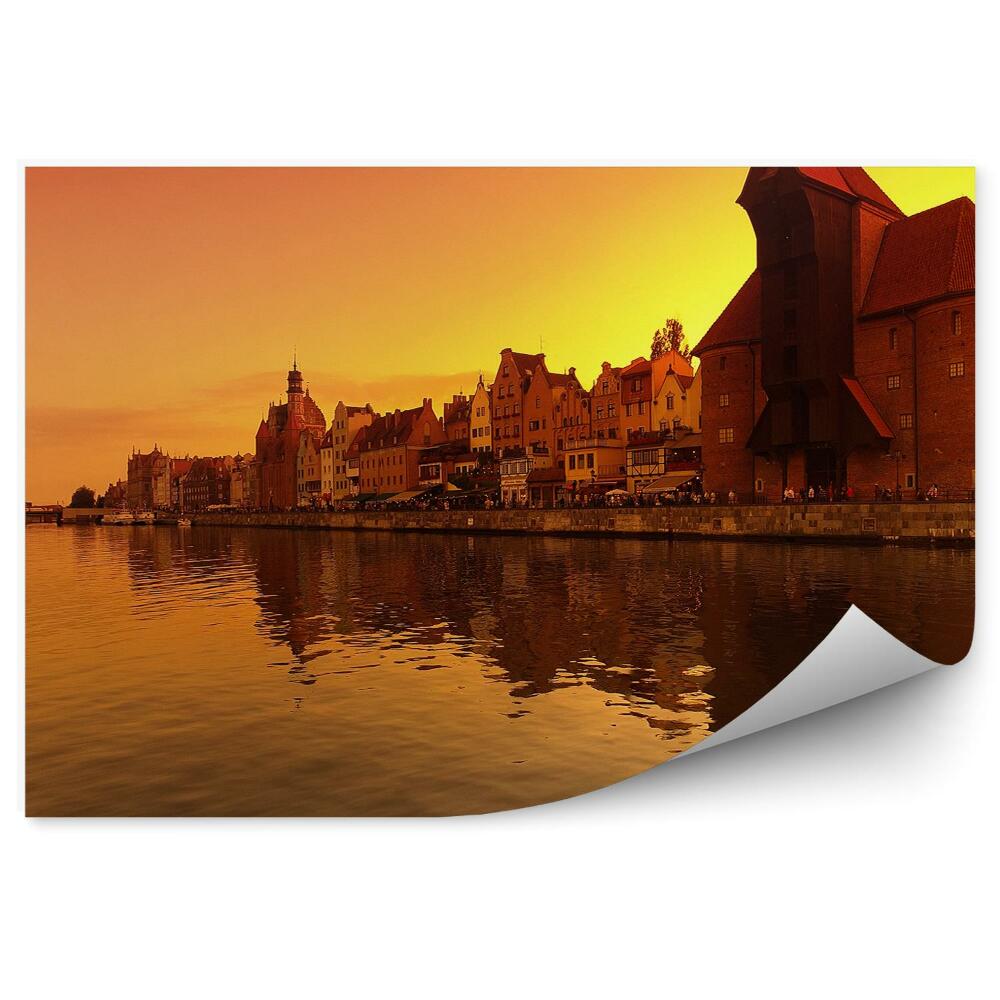 Okleina na ścianę port Gdynia zachód słońca