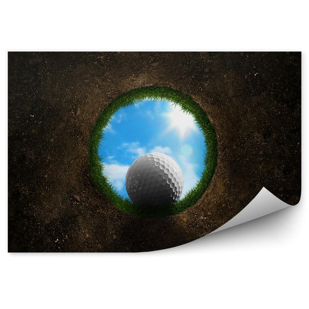 Fototapeta samoprzylepna Dołek piłka golfowa niebo chmury