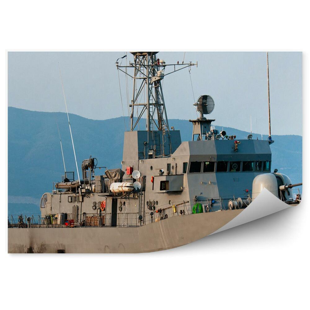 Okleina na ścianę Statek wojskowy okręt góry