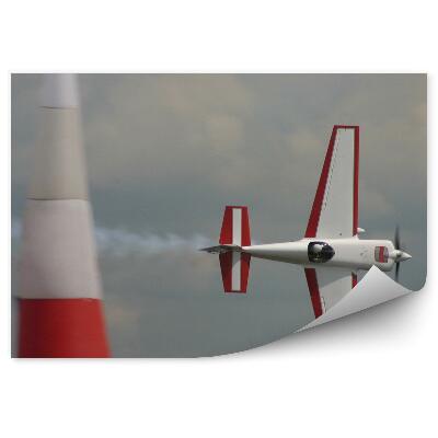 Fotopeta Samolot przelot bokiem pochmurne niebo