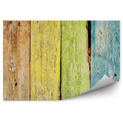 Okleina ścienna Stary drewniany płot tęcza
