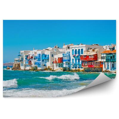 Fototapeta Mykonos widok fale architektura domy