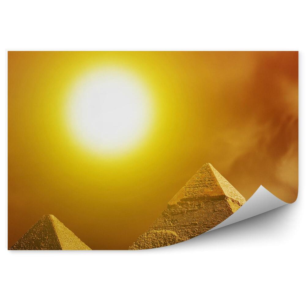 Okleina ścienna Zachód słońca nad piramidami egipt